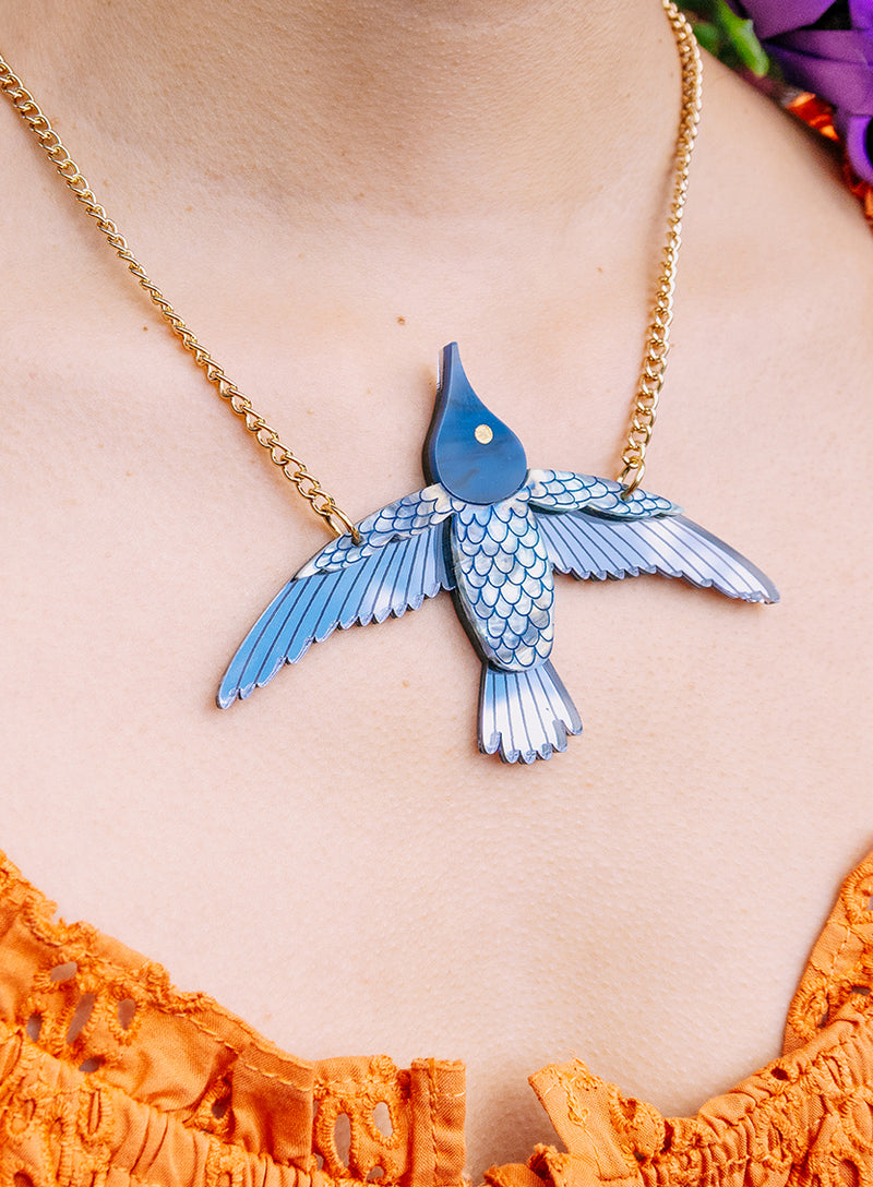Frida Kahlo Hummingbird Necklace