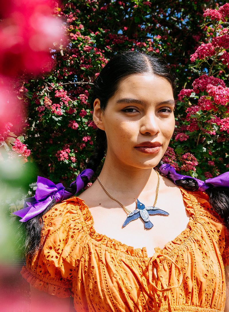 Frida Kahlo Hummingbird Necklace