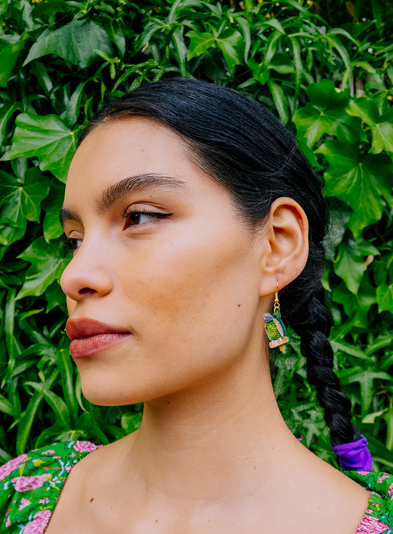 Frida Kahlo Parrot Earrings