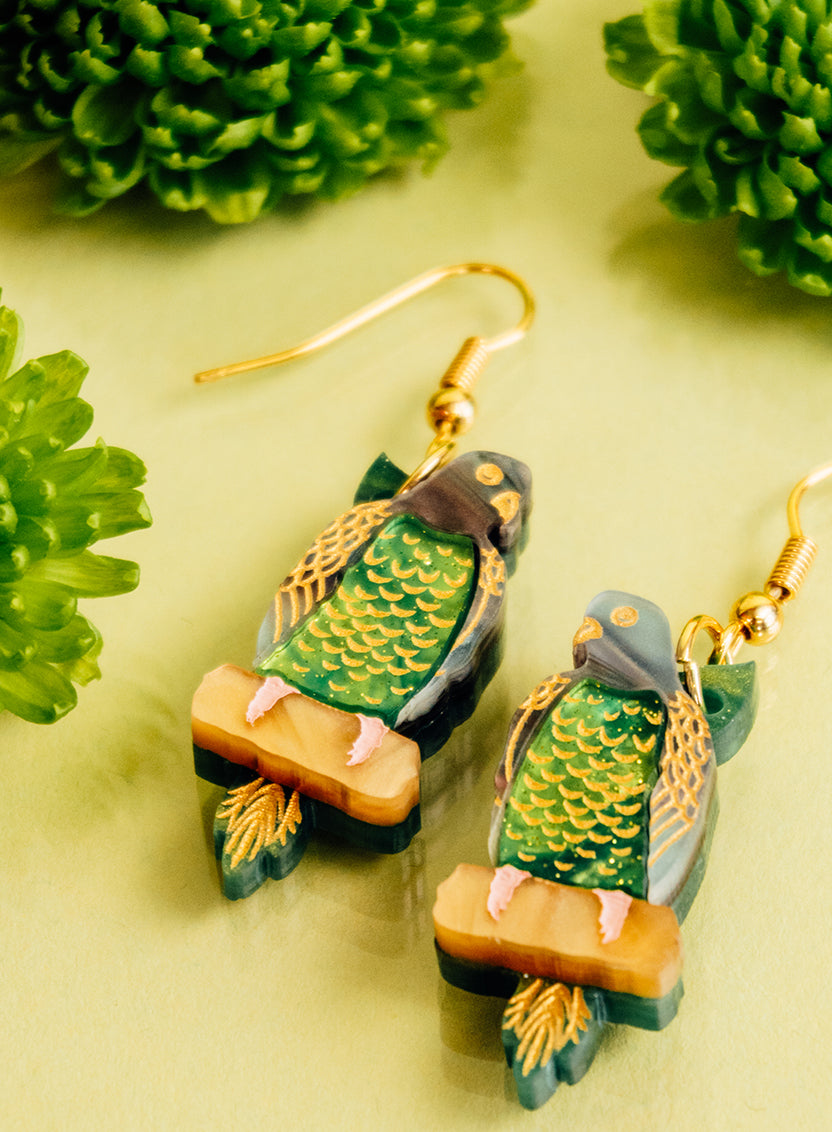 Frida Kahlo Parrot Earrings