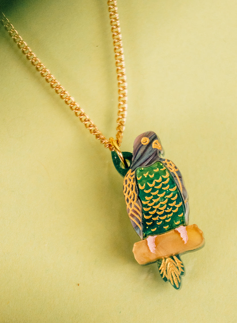 Frida Kahlo Parrot Pendant