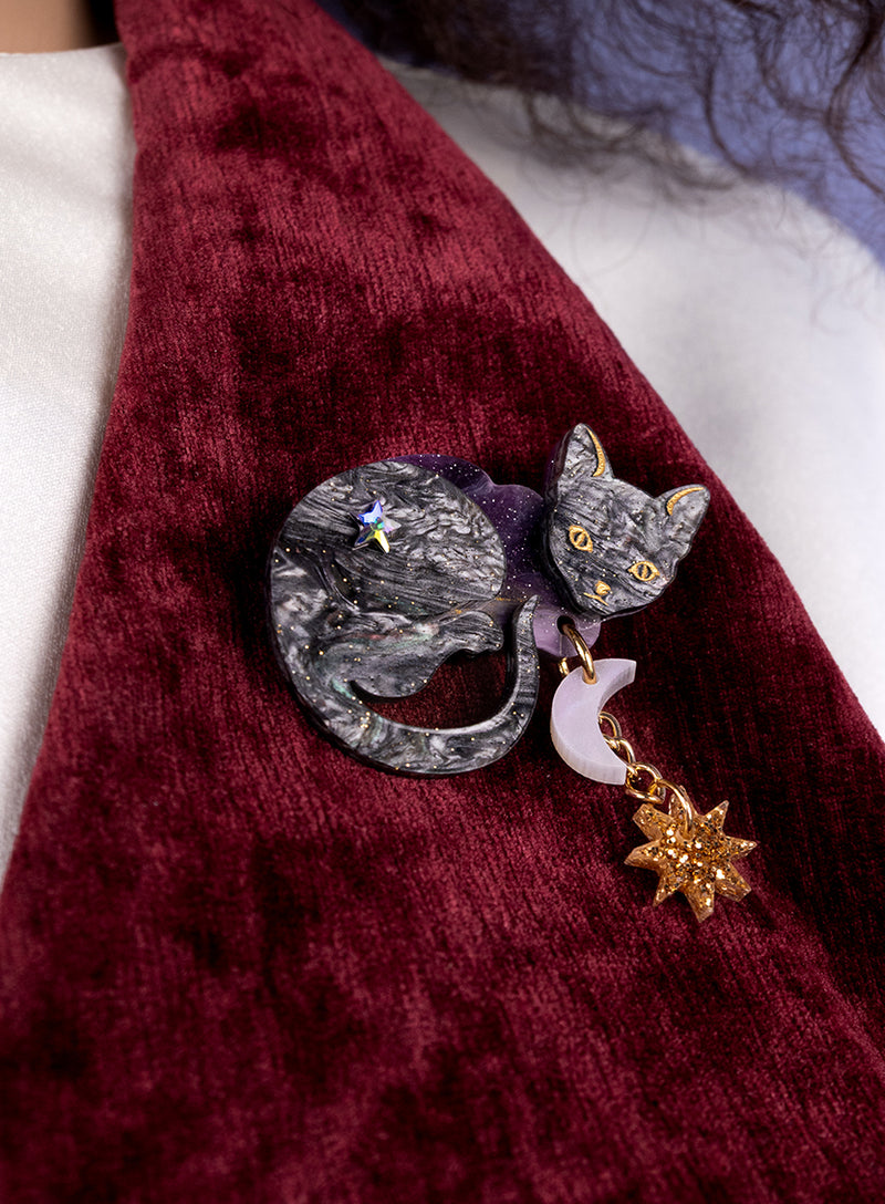 Astrologer's Cat Brooch