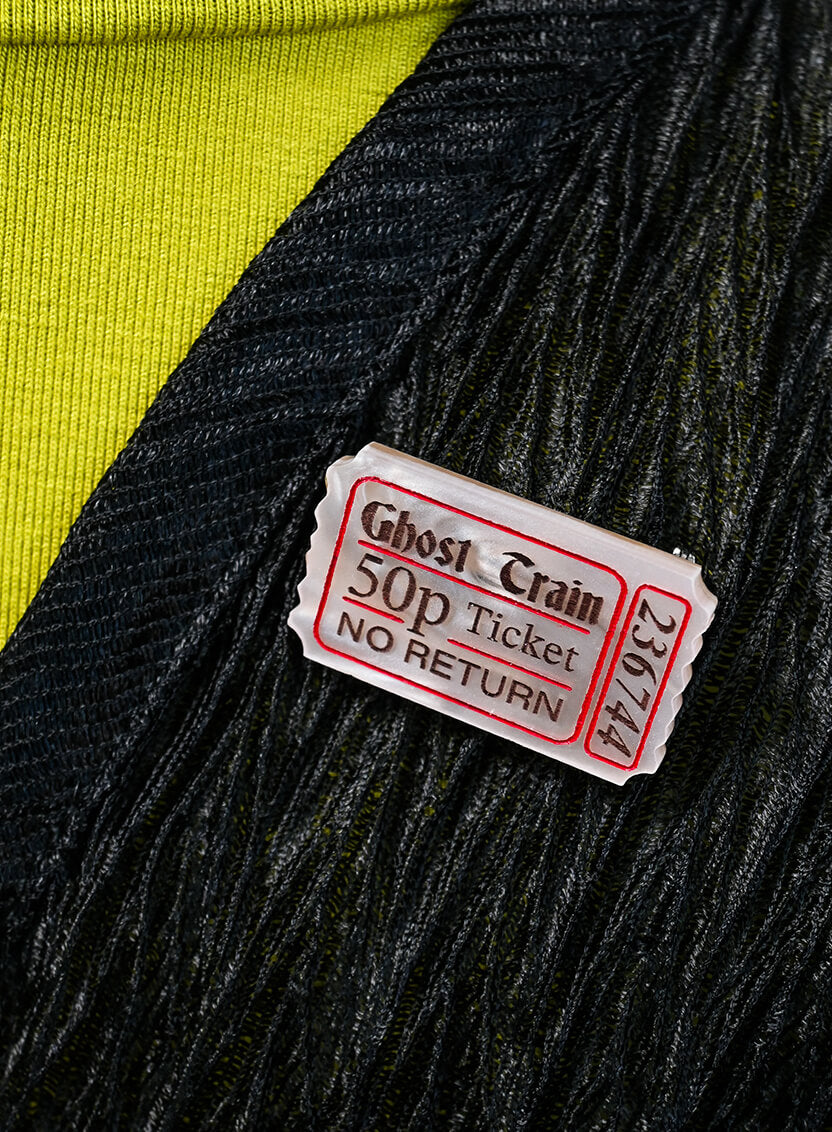 Ghost Train Ticket Brooch - Recycled