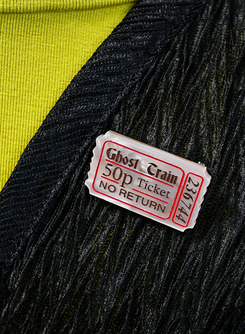 Ghost Train Ticket Brooch - Recycled