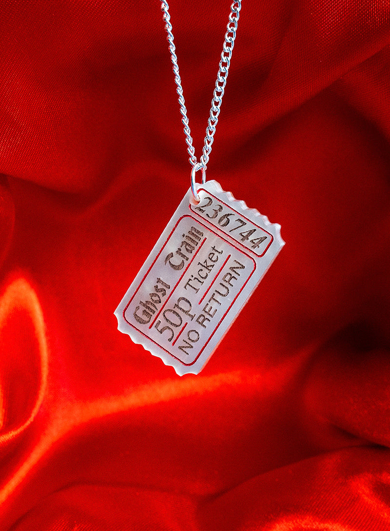 Ghost Train Ticket Pendant - Recycled