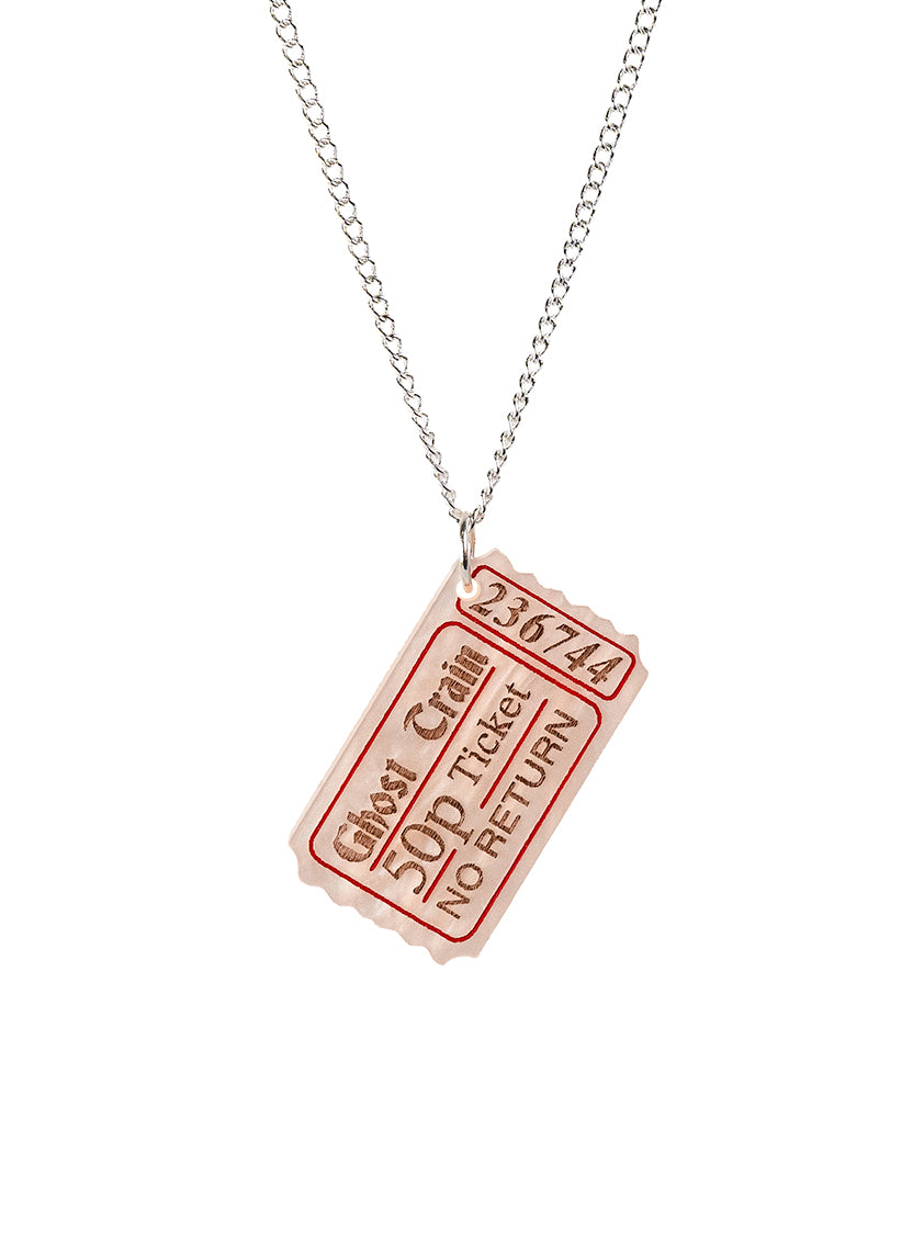 Ghost Train Ticket Pendant - Recycled