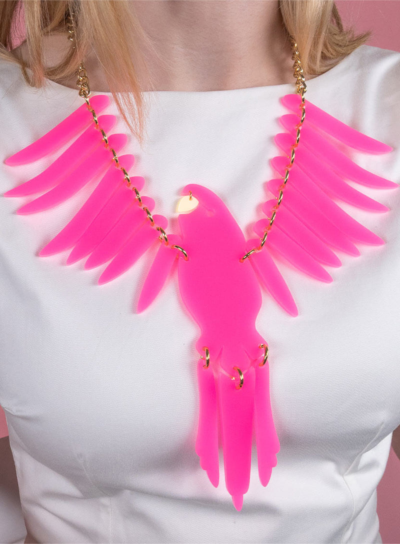 Limited Edition Pink Parakeet Necklace