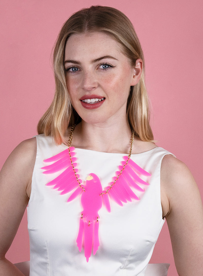 Limited Edition Pink Parakeet Necklace