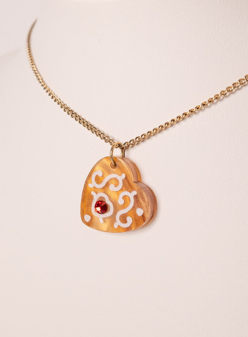 Gingerbread Heart Pendant