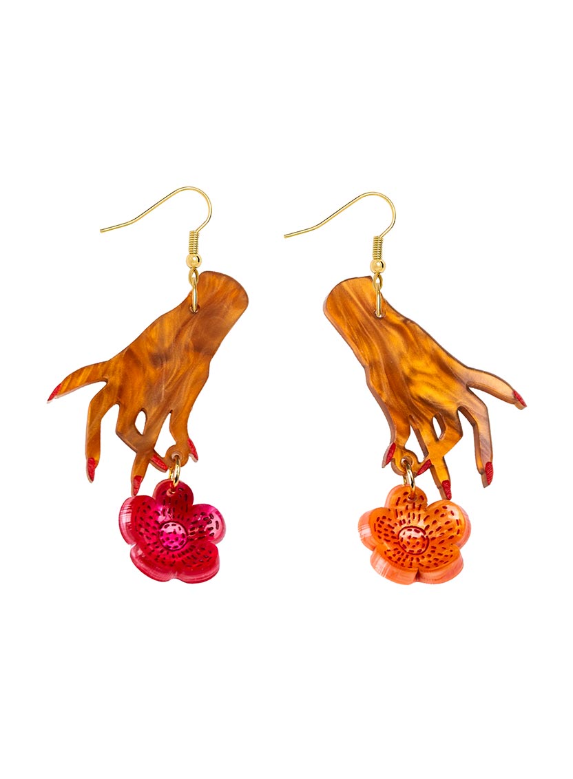 Hands and Flowers Earrings