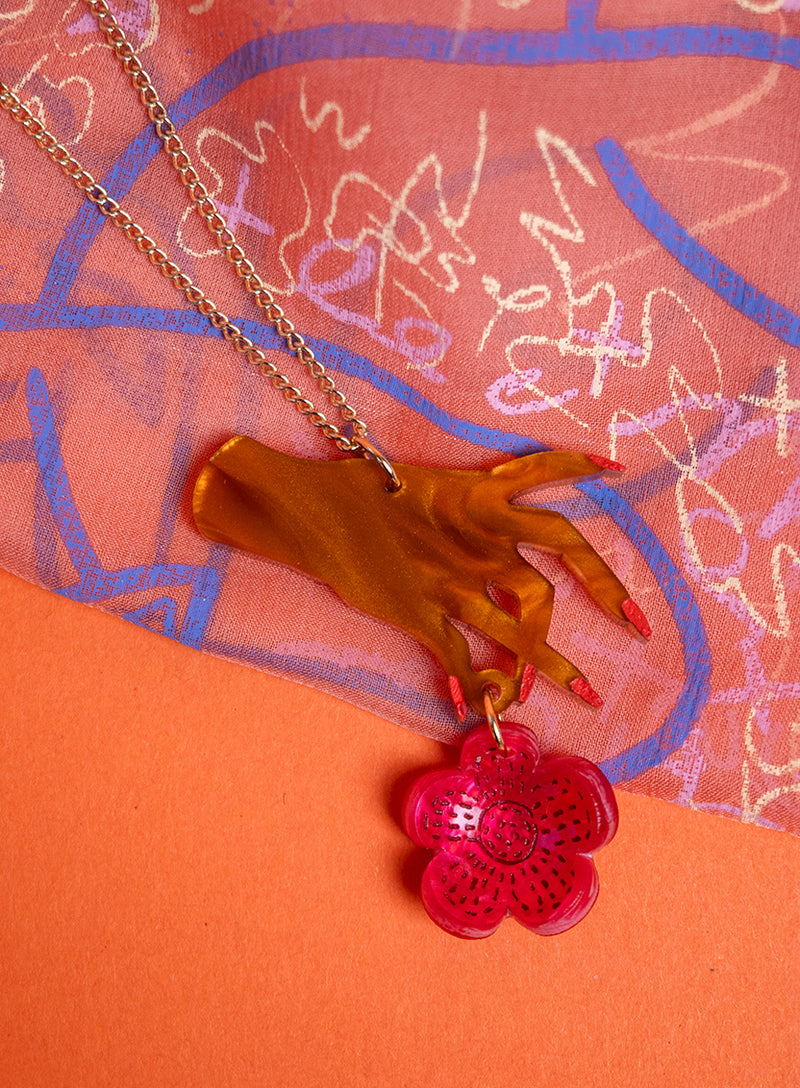 Hands and Flowers Pendant