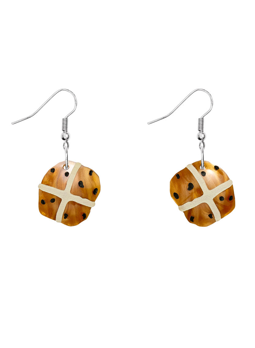 Hot Cross Bun Earrings