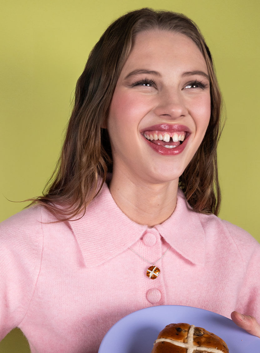 Hot Cross Bun Pendant