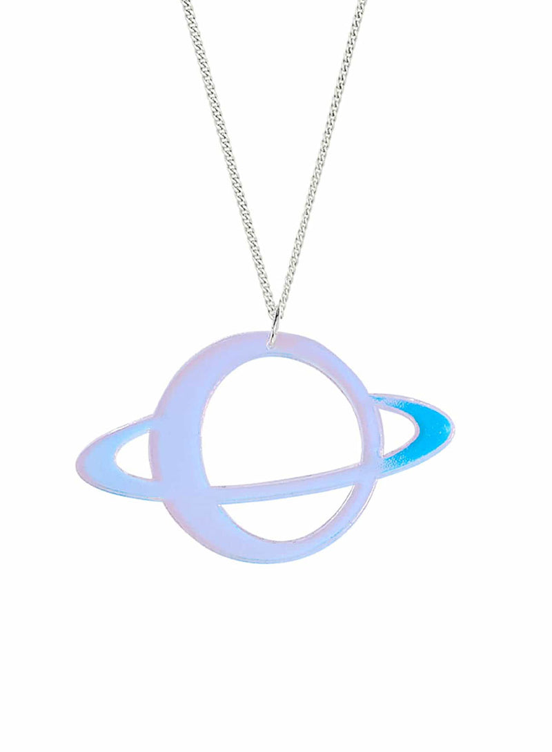 Blue Iridescent Planet Pendant