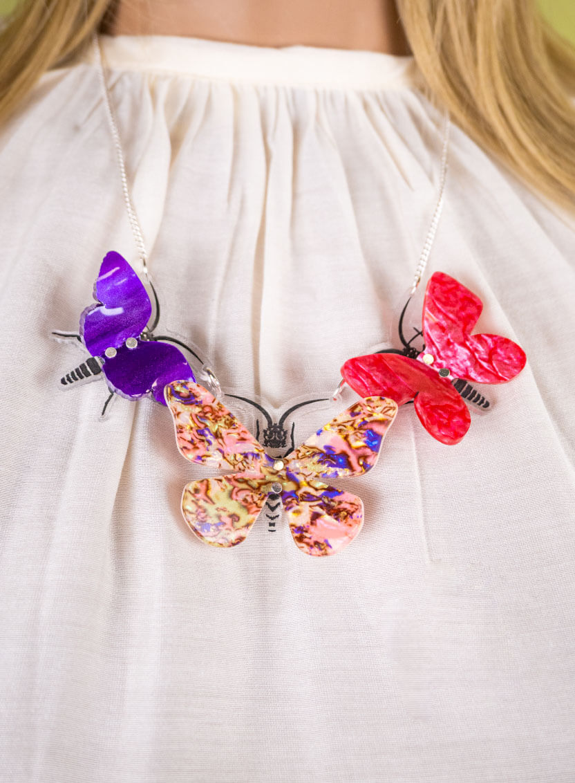 Kaleidoscopic Butterfly Necklace