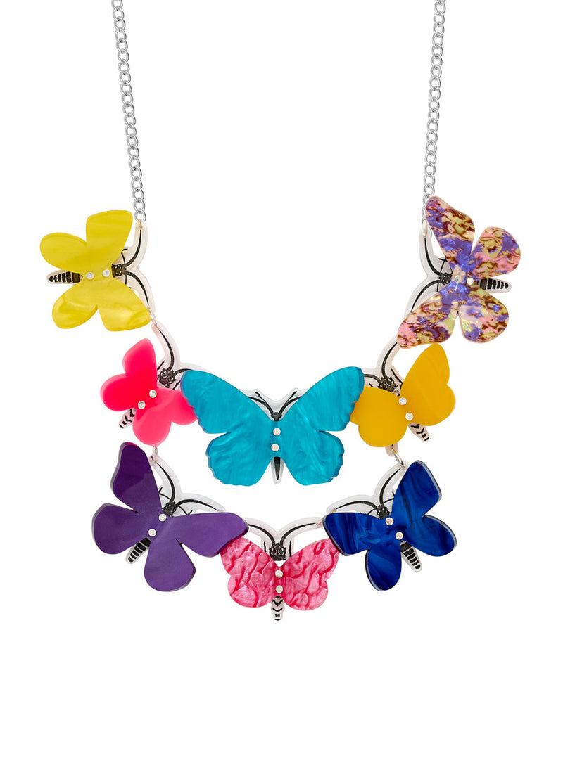 Kaleidoscopic Butterfly Statement Necklace