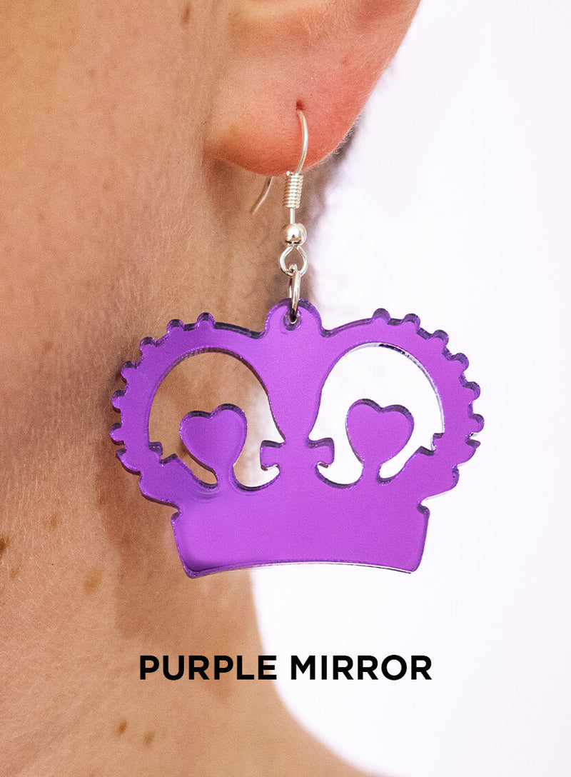 Large Crown Charm Earrings