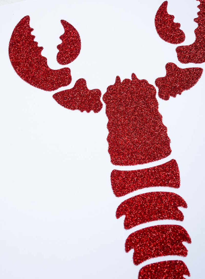 Lobster Art Print Red Glitter Closeup