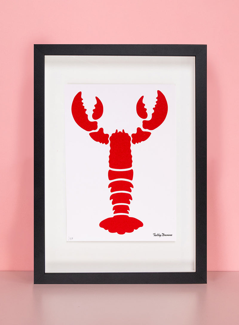 Lobster Art Print Red