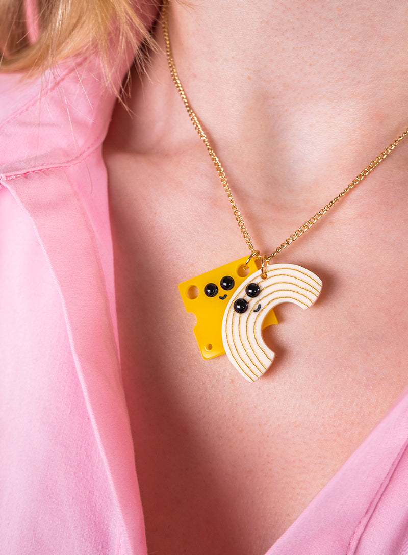 Mac and Cheese Pendant Necklace