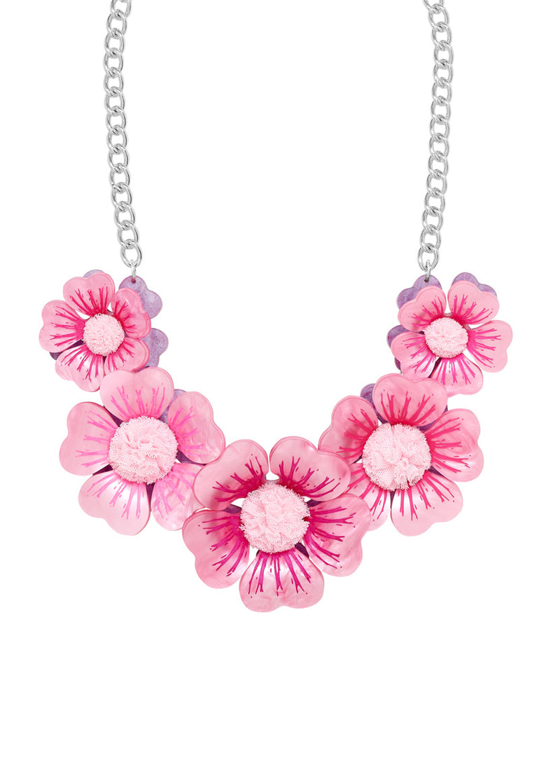Mallow Flower Statement Necklace