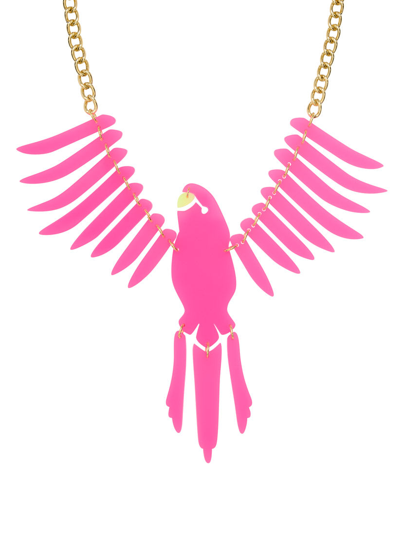 Pink Parakeet Necklace