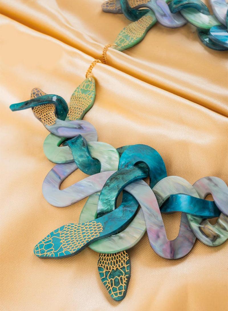 Medusa Snakes Necklace Flatlay