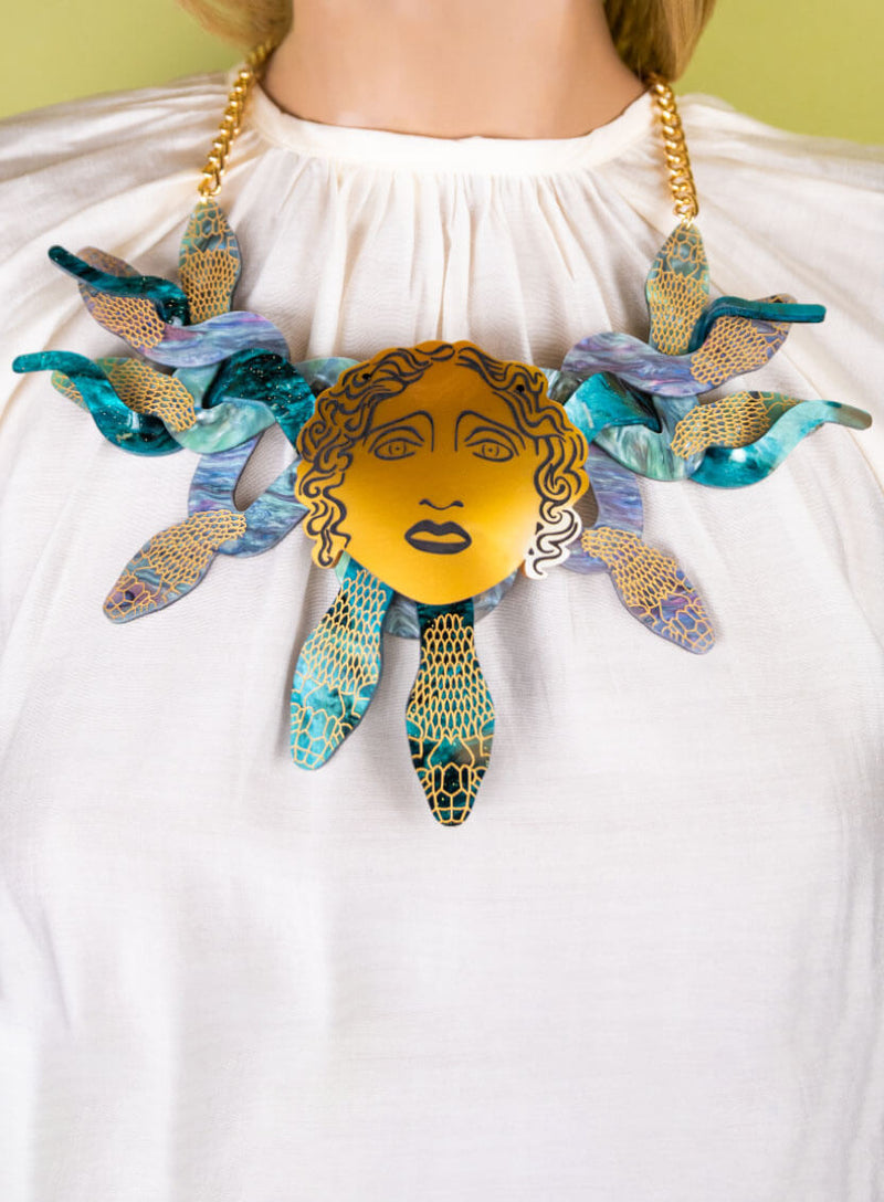 Medusa Statement Necklace Closeup