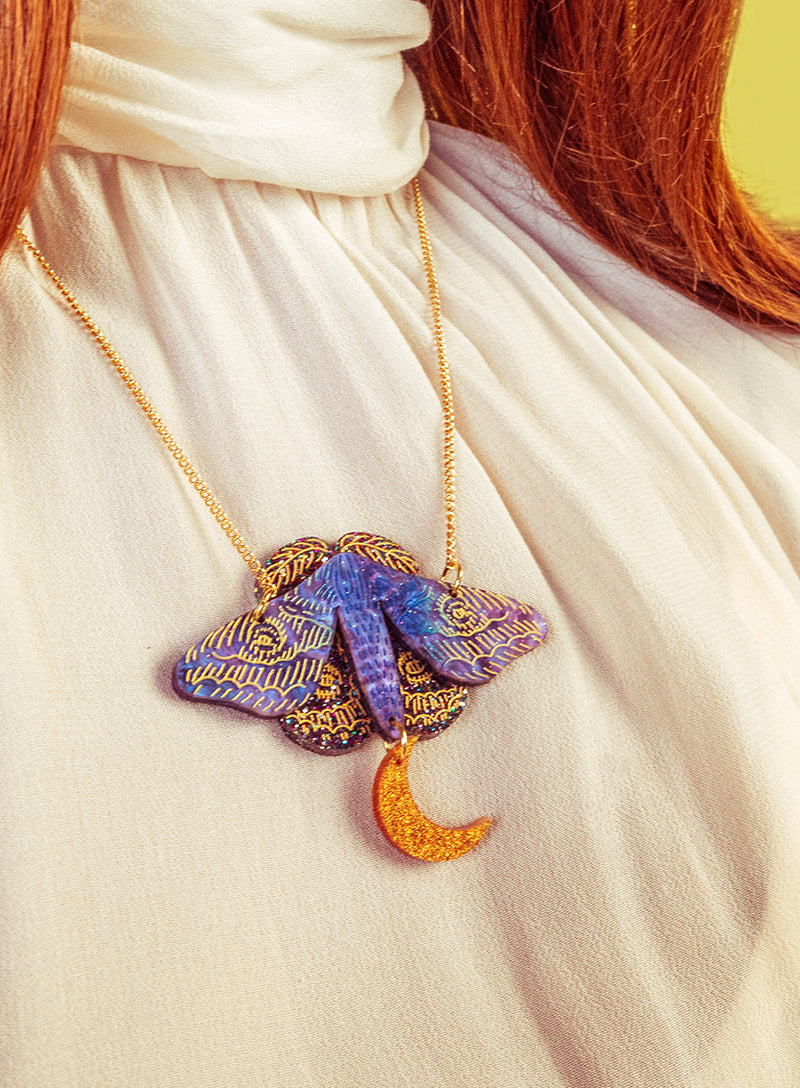 Midnight Moth Necklace