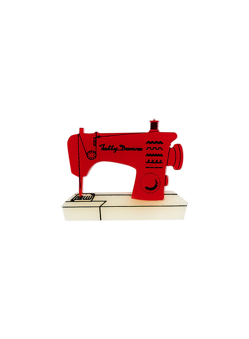 Mini Sewing Machine Brooch - Recycled