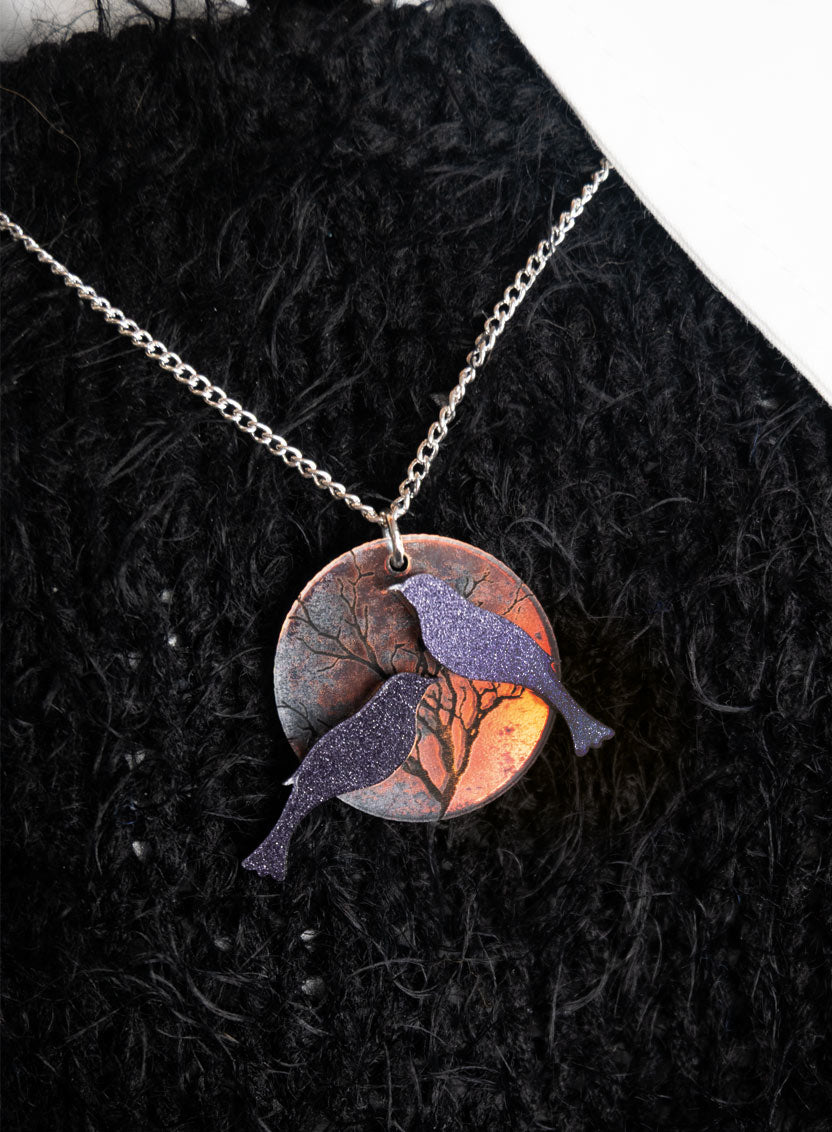 Moonlit Birds Pendant