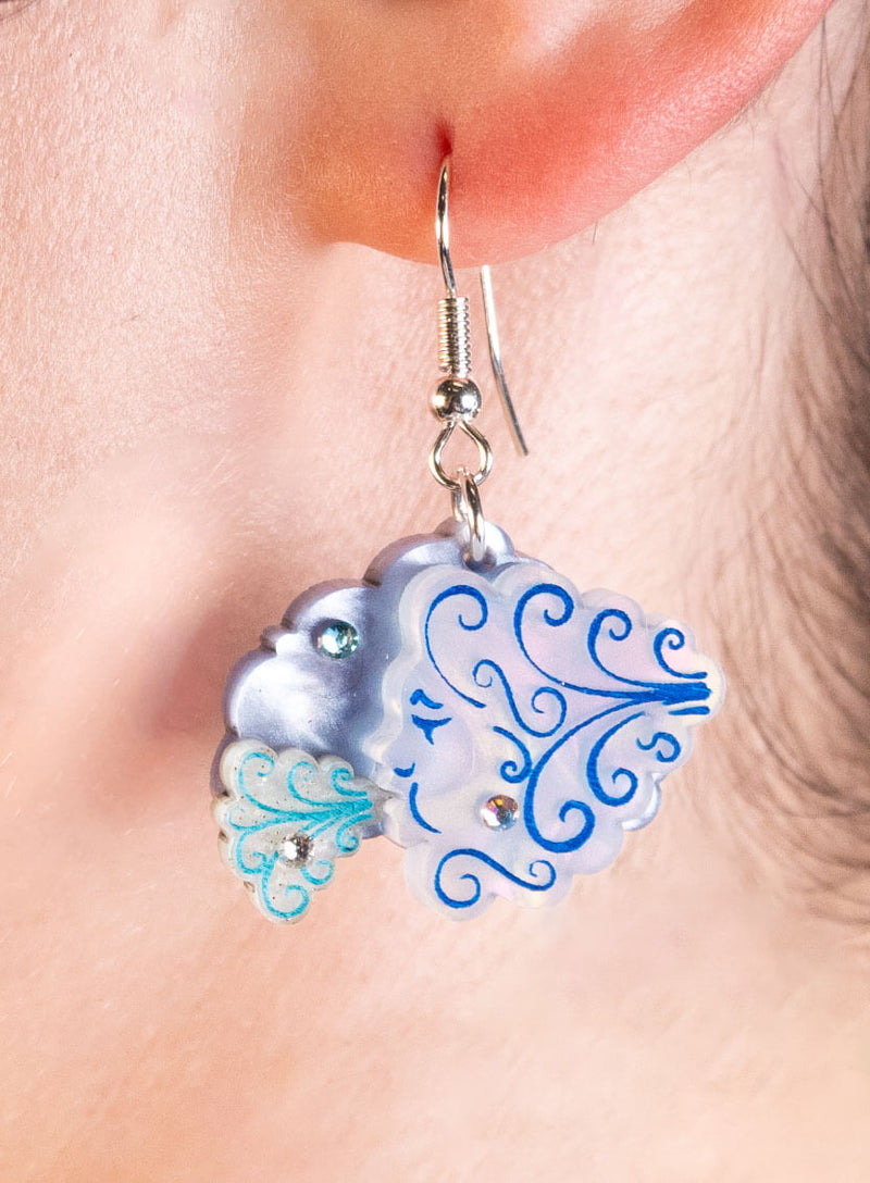 North Wind And Sun Earrings Cloud Closeup