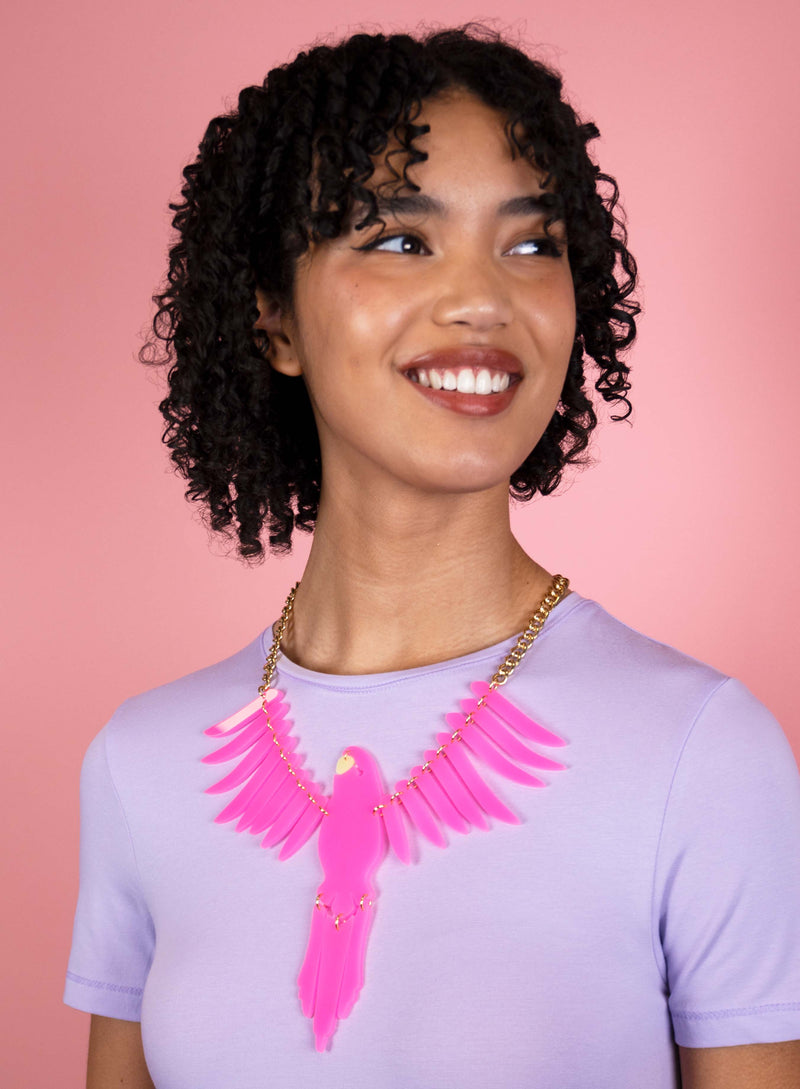 Pink Parakeet Necklace
