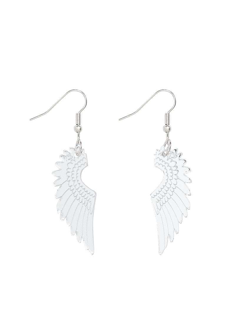 Pegasus Mini Drop Earrings - Mirror Silver