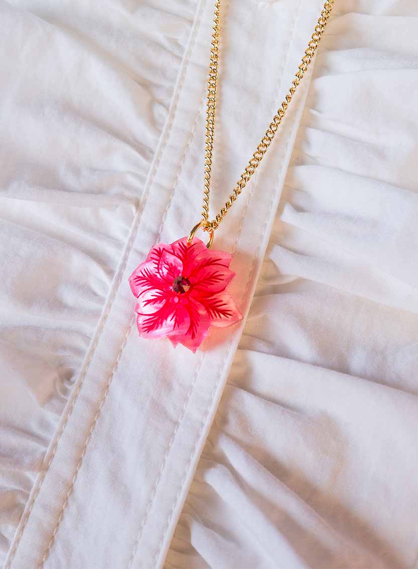 Pink Poinsettia Pendant