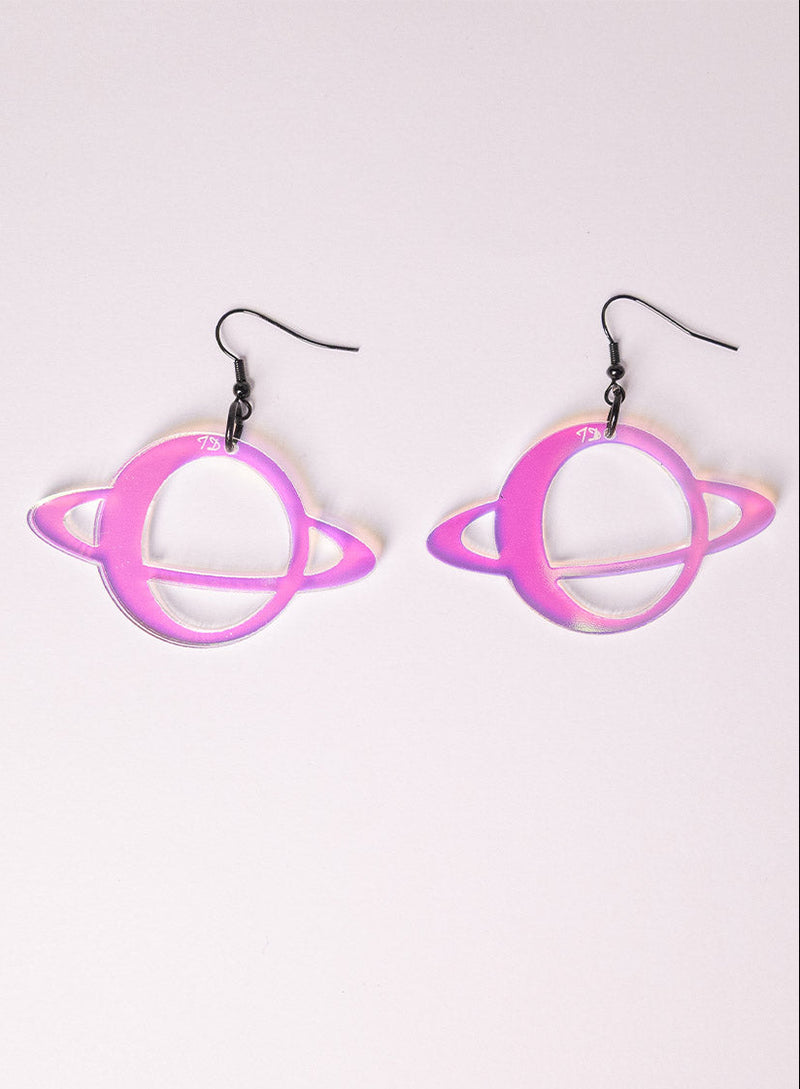 Planet Earrings Black hooks