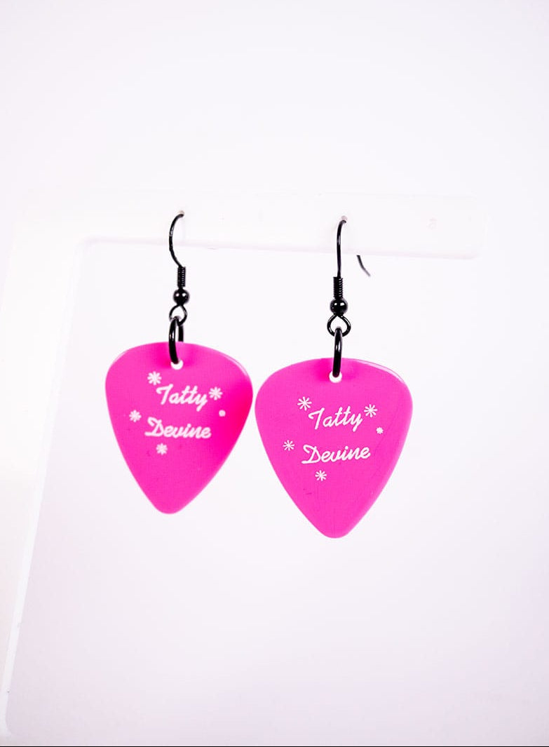 Tatty Devine Plectrum Earrings Light Pink