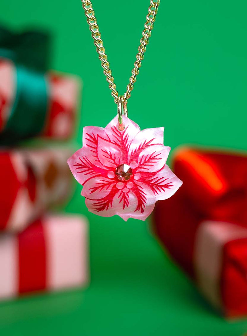 Pink Poinsettia Pendant