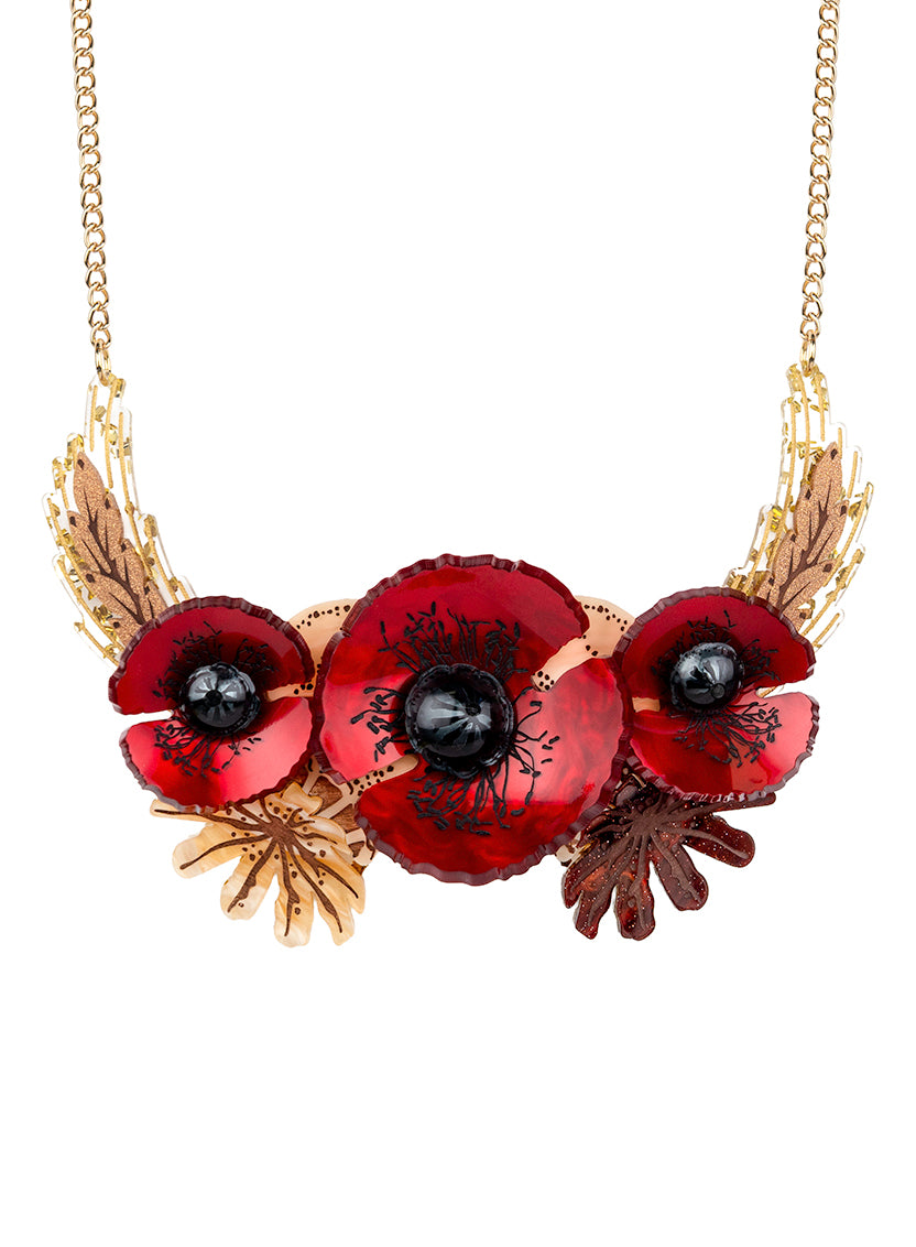 Wild Poppy Statement Necklace