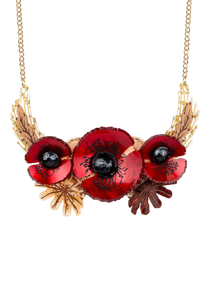 Wild Poppy Statement Necklace