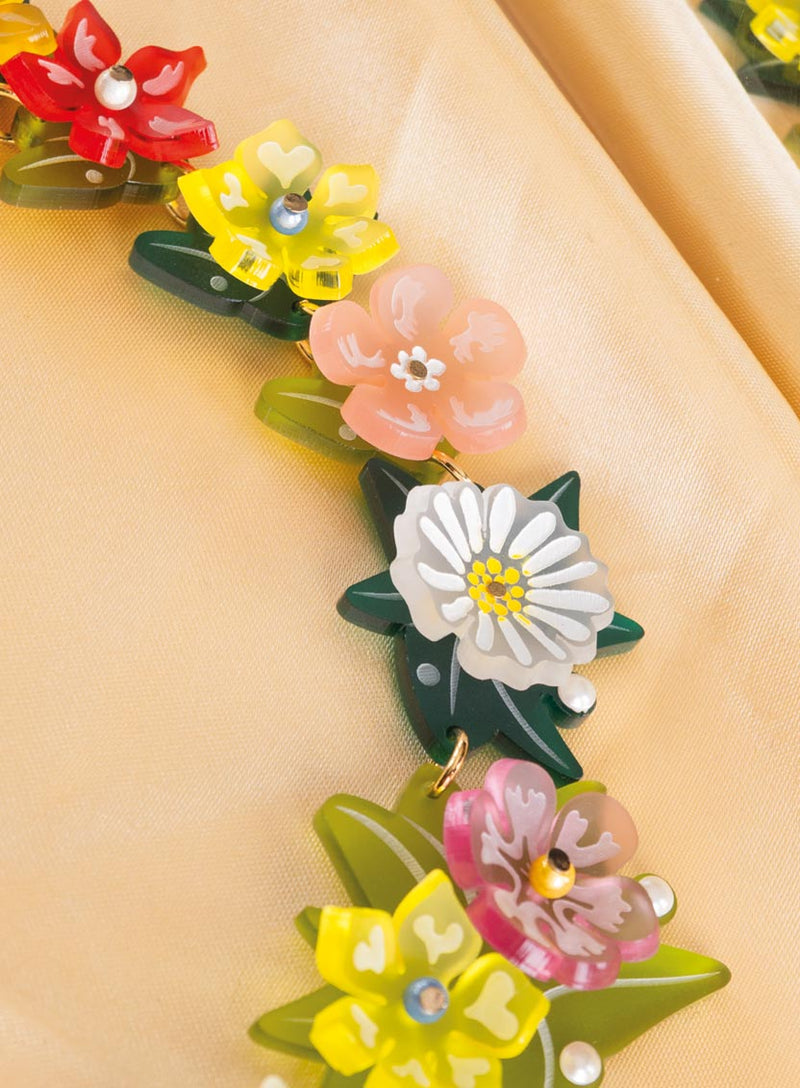 Primavera Flowers Statement Necklace Flatlay