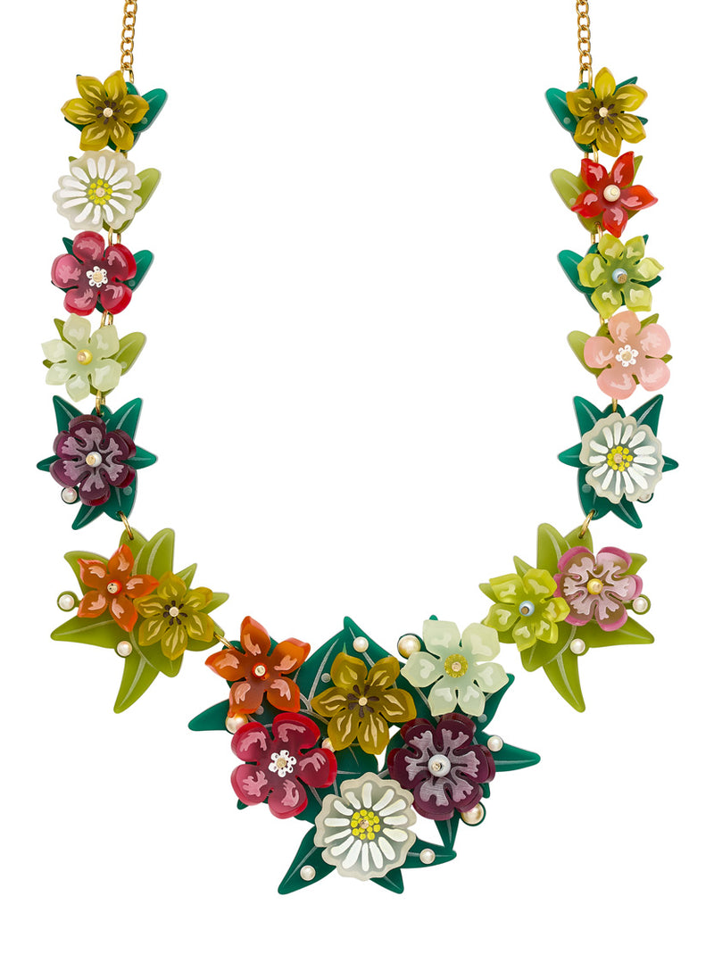 Primavera Flowers Statement Necklace