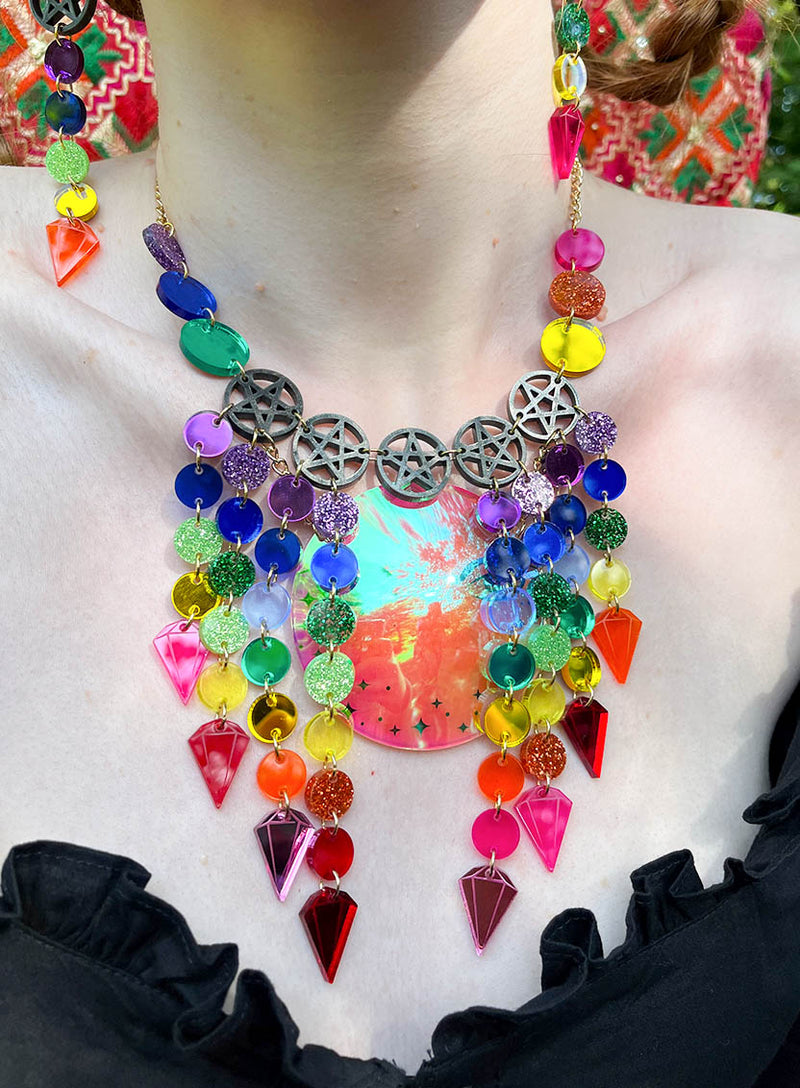 Prismatic Crystal Ball Necklace