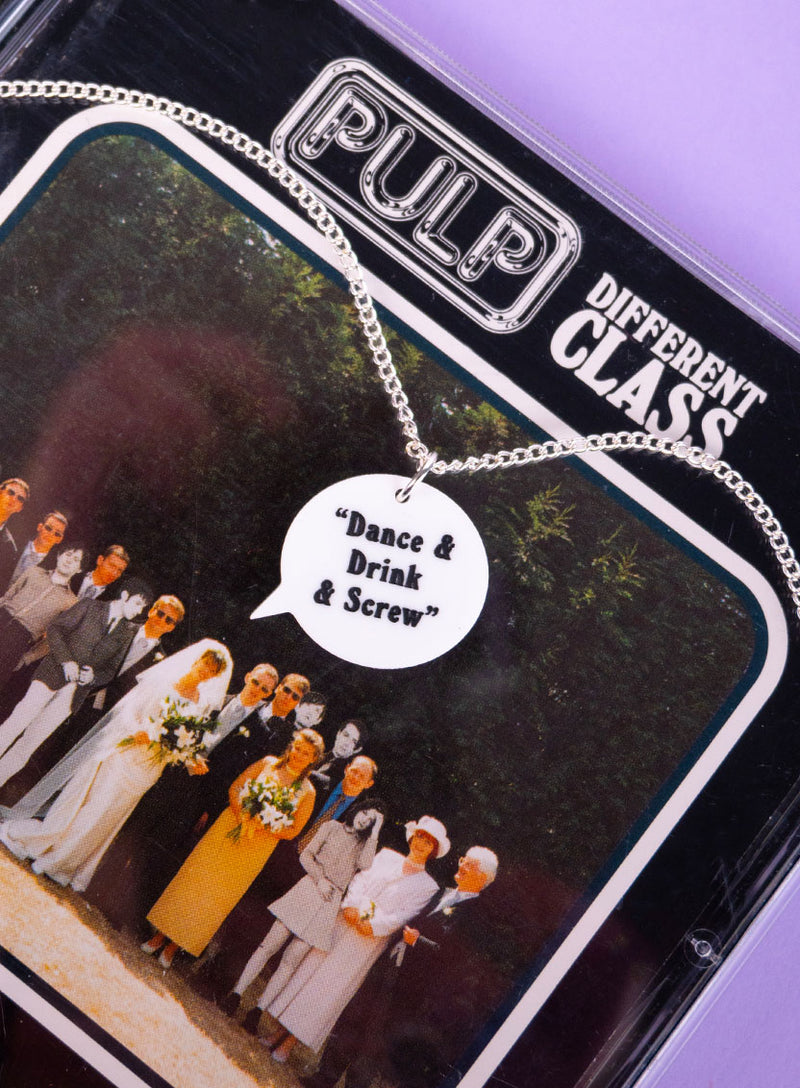 Pulp Speech Bubble Necklace - Dance and Drink