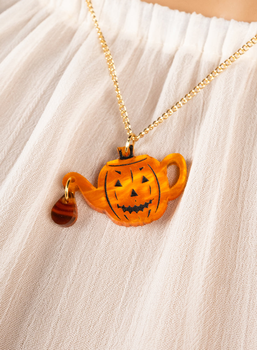 Pumpkin Spice Teapot Pendant