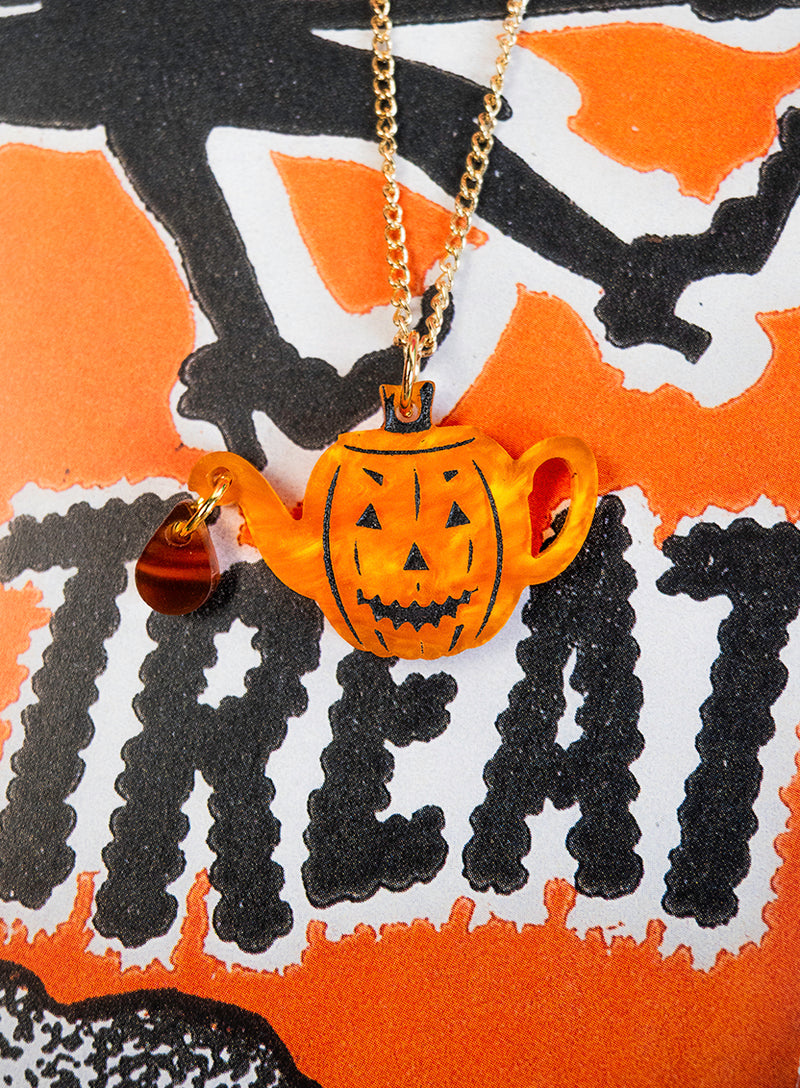 Pumpkin Spice Teapot Pendant