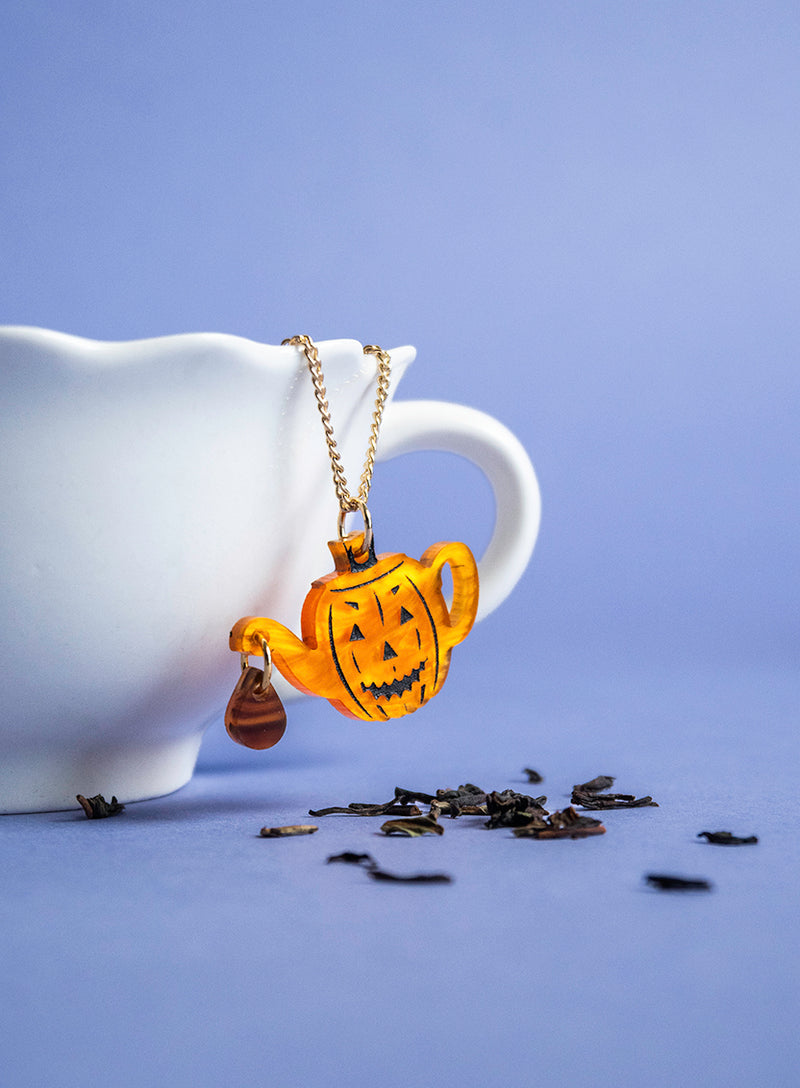 Pumpkin Spice Teapot Pendant