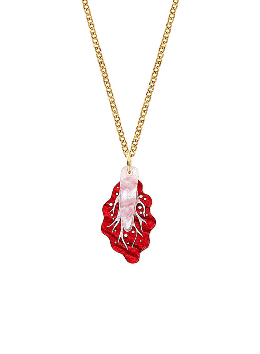 Tatty Devine Radicchio Leaf Pendant