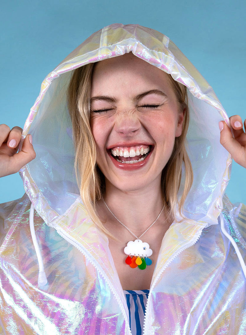 Head In The Clouds Rainbow Cloud Necklace