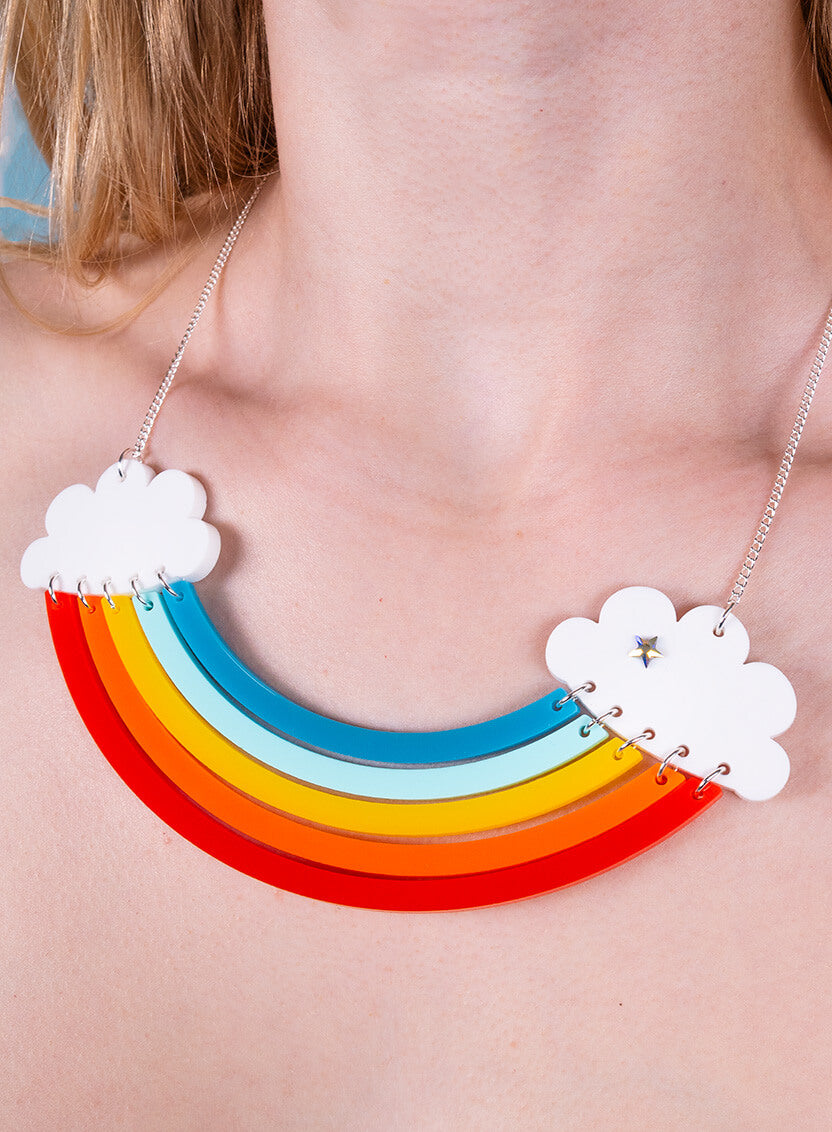 Head In The Clouds Rainbow Necklace